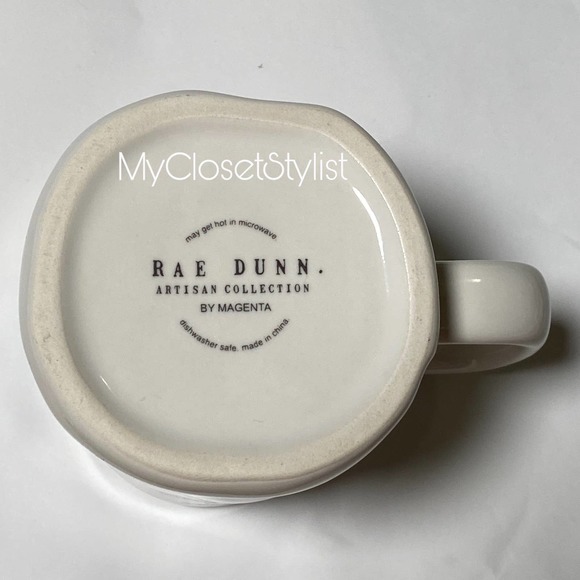 Rae Dunn MERMAID Ceramic Mug Rare Aqua Blue Inside NEW! OG Coffee Large Tea Cup - Picture 5 of 8